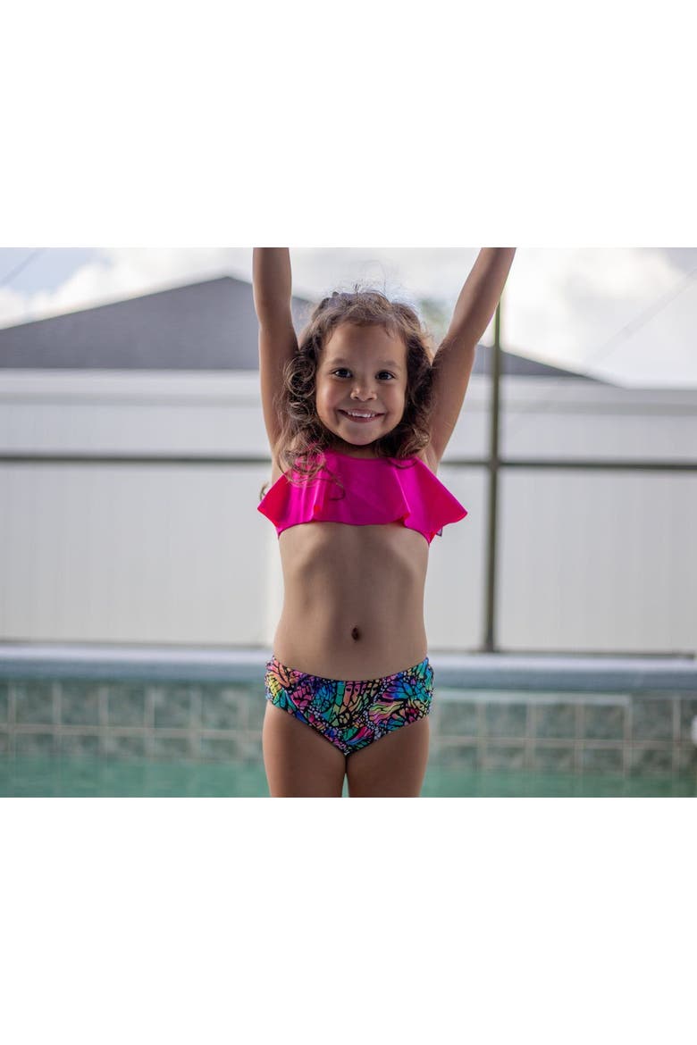 Girls UPF 50+ Swim Briefs, Alternate, color, Turq Waves