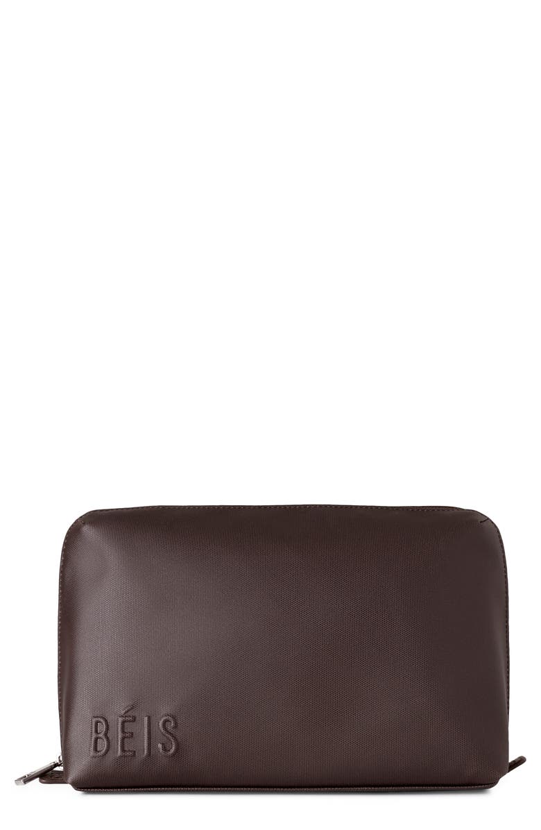 Béis The Medium Cosmetic Pouch, Main, color, Espresso