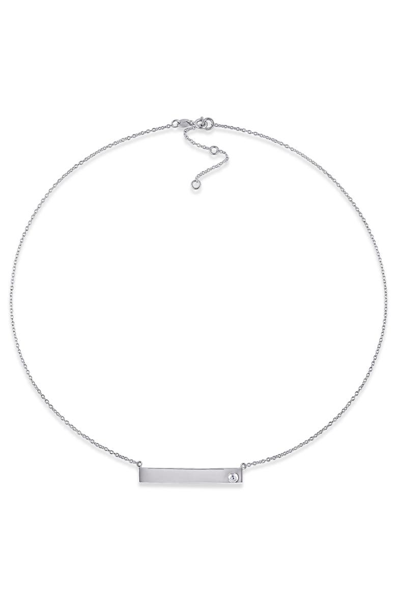 Julianna B. White Sapphire Linear Necklace Sterling Silver, Alternate, color, Sterling Silver