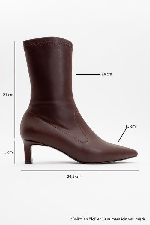 Prologue Shoes Lewin Pointed Toe Stiletto Boot In Burgundy