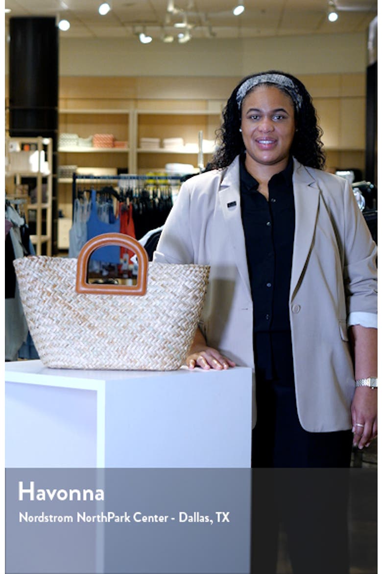 The Large Handwoven Straw Crossbody Basket Tote video
