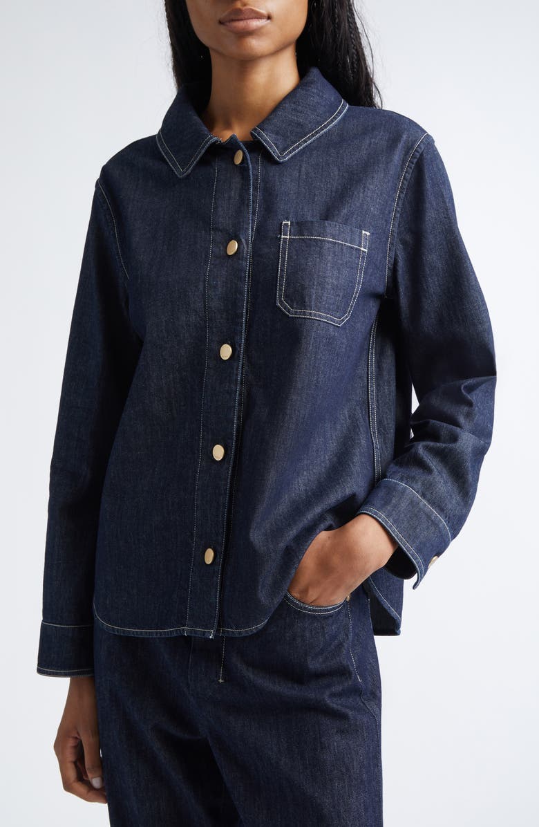 Max Mara Enfasi Denim Shirt Jacket, Alternate, color, Ultramarine