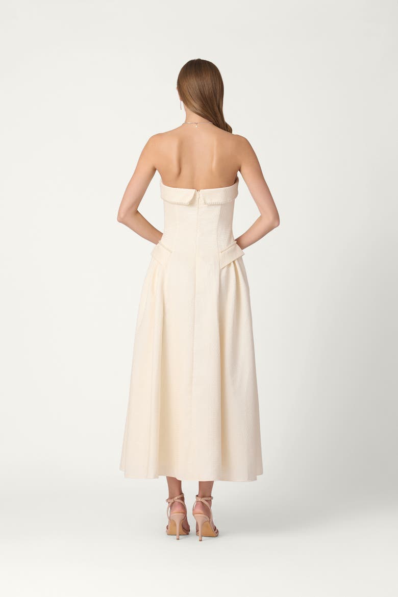 Midnight Pearl Embellished Jacquard Remington Dress, Alternate, color, White