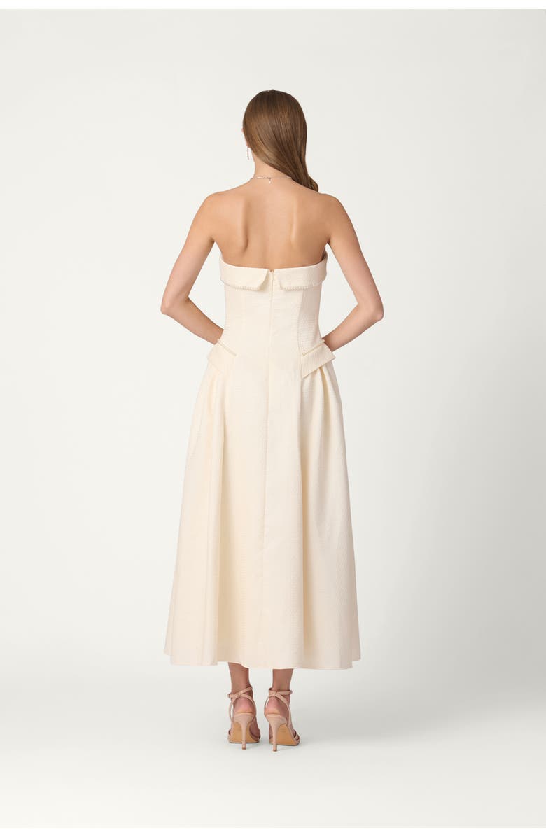 Shoshanna Midnight Pearl Embellished Jacquard Remington Dress, Alternate, color, White