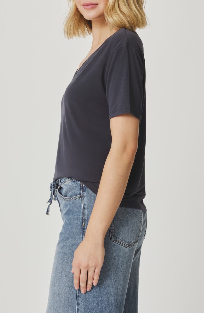 Splendid Kacey V-Neck Short Sleeve T-Shirt, Alternate, color, Lead Grey