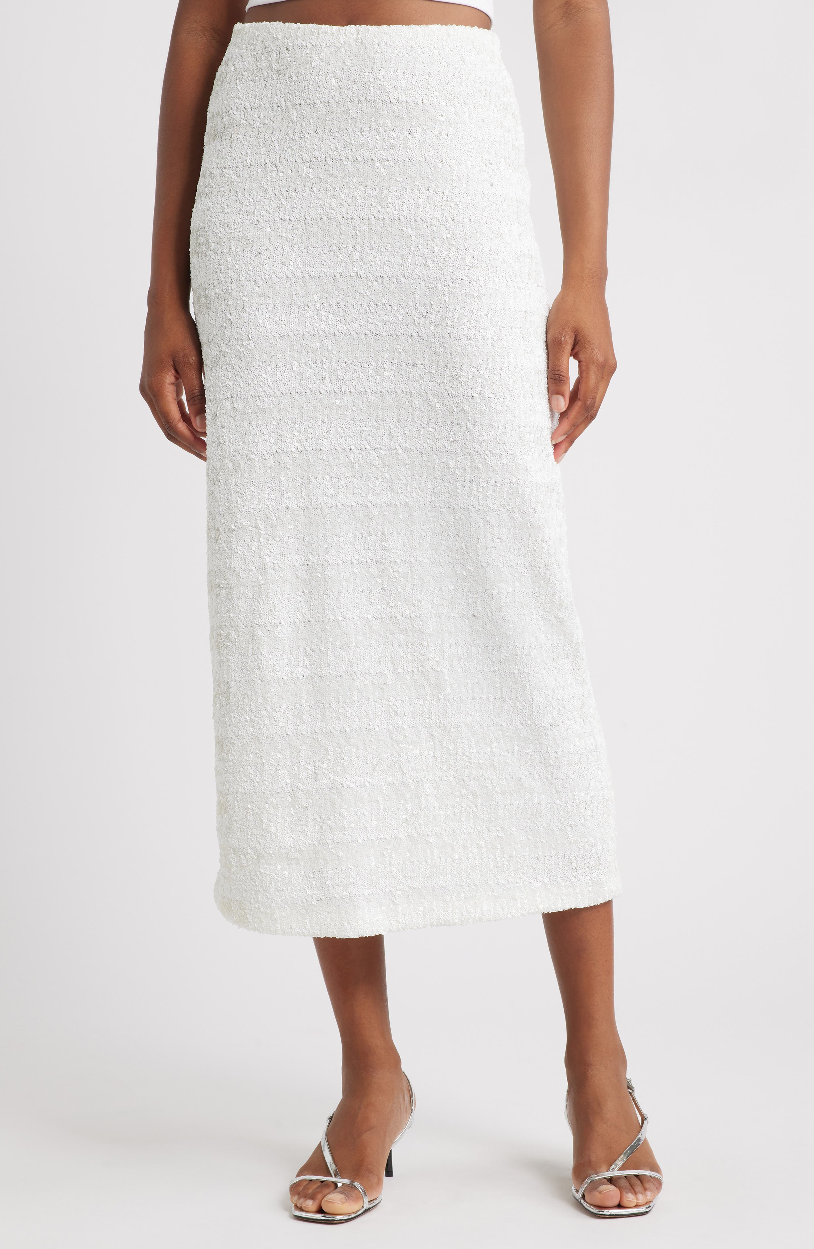 Topshop Sequin Midi Skirt