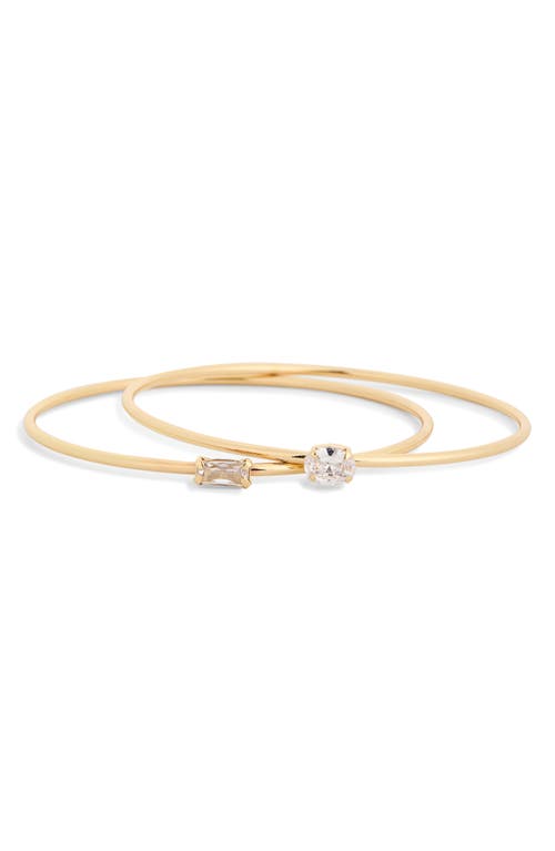NORDSTROM RACK NORDSTROM RACK SET OF 2 MIXED CUBIC ZIRCONIA BANGLE BRACELETS
