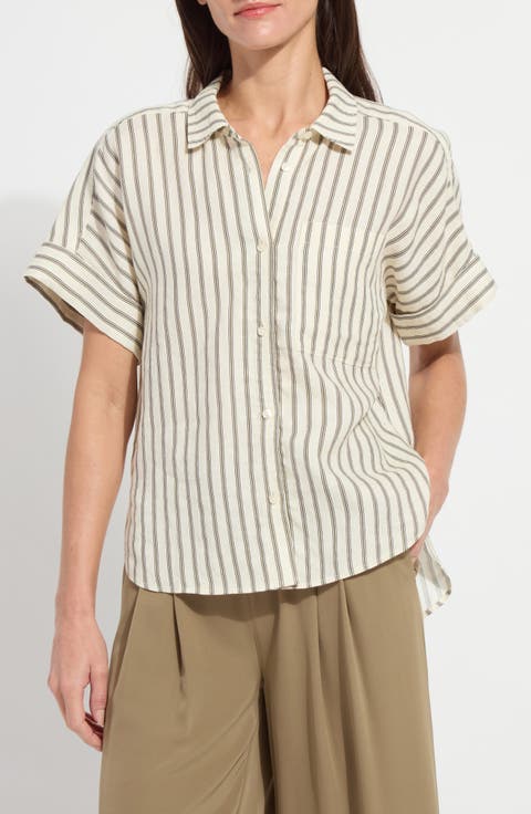Adley Stripe Linen Button-Up Shirt