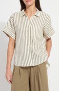 Lysse Adley Stripe Linen Button-Up Shirt