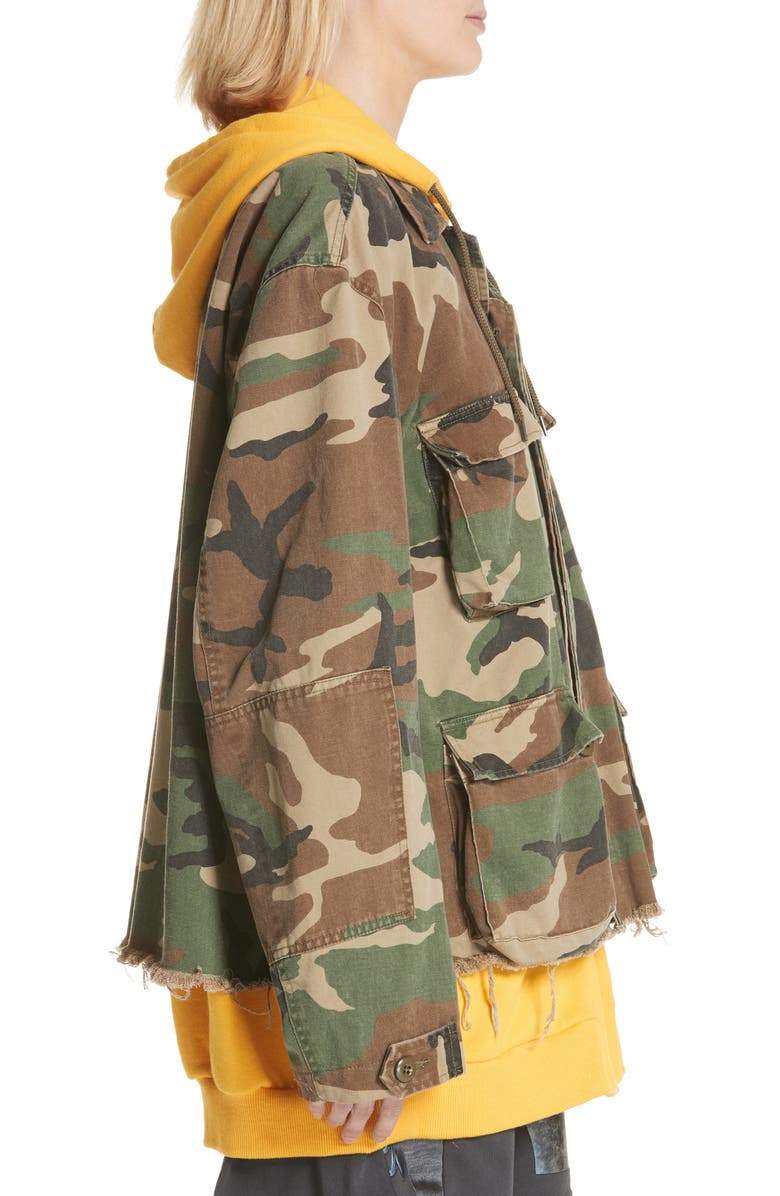 R13 Camo Abu Jacket with Long Hoodie, Alternate, color, 