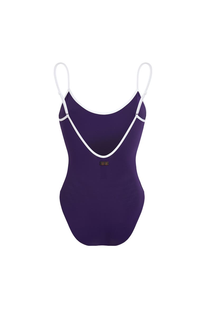 Women Low-back One-piece Swimsuit Solid, Alternate, color, Violet