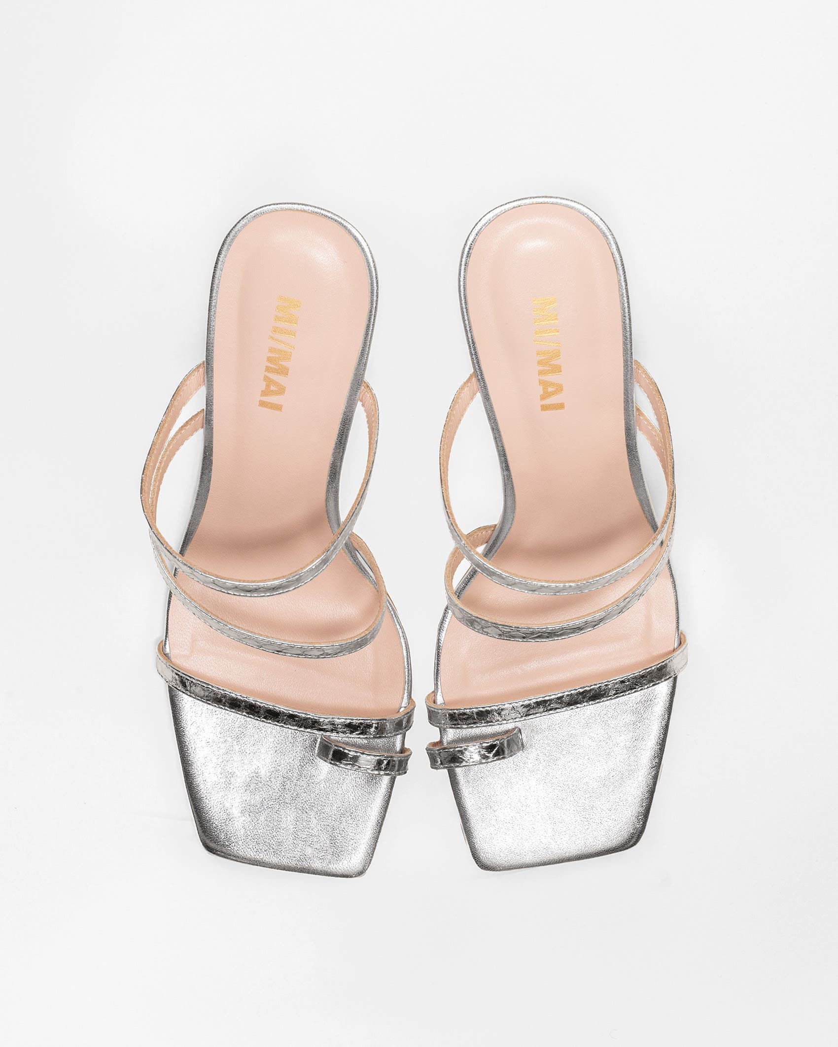 Sorento Square Toe  Leather Sandal, Alternate, color, Silver