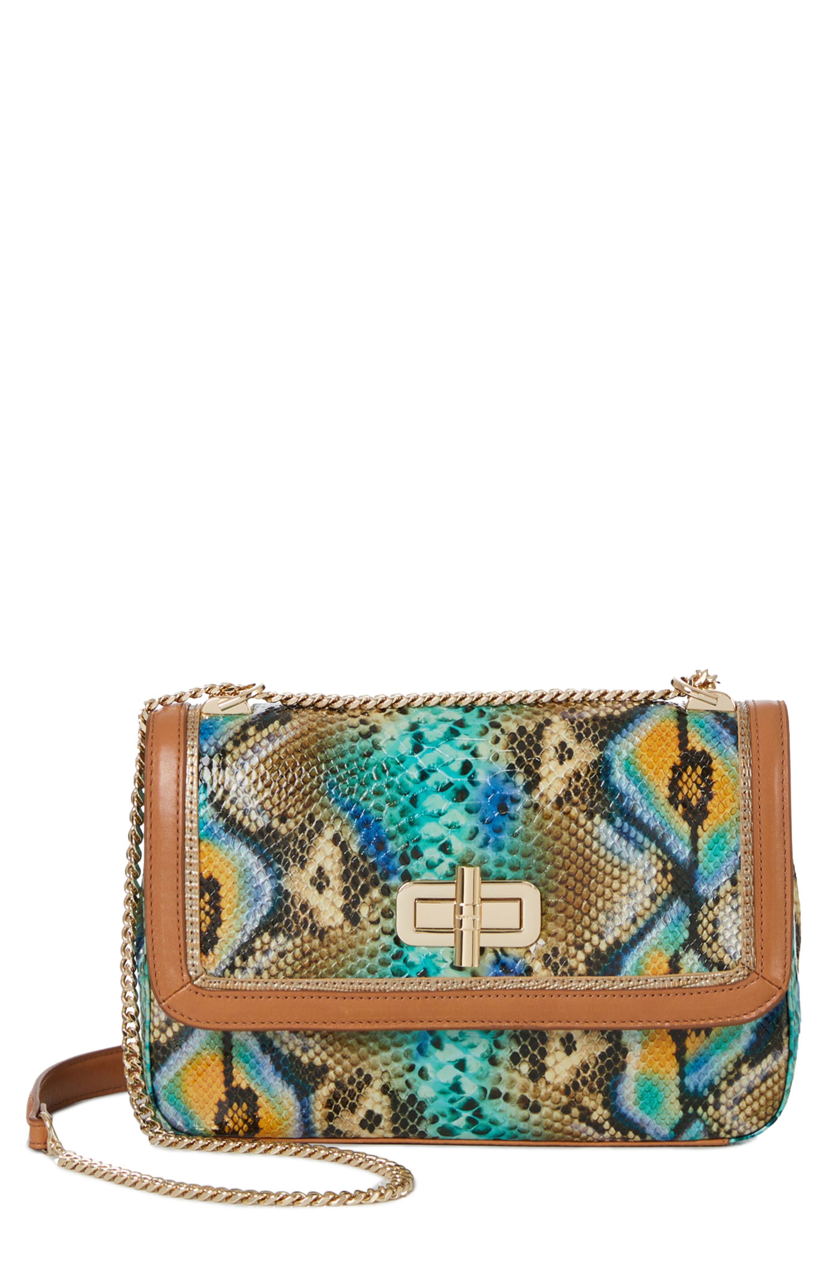 Brahmin Rosalie Snake Embossed Leather Convertible Crossbody Bag, Main, color, 