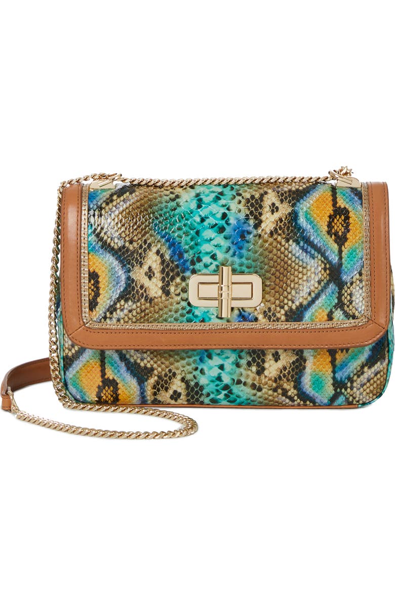 Brahmin Rosalie Snake Embossed Leather Convertible Crossbody Bag, Main, color,