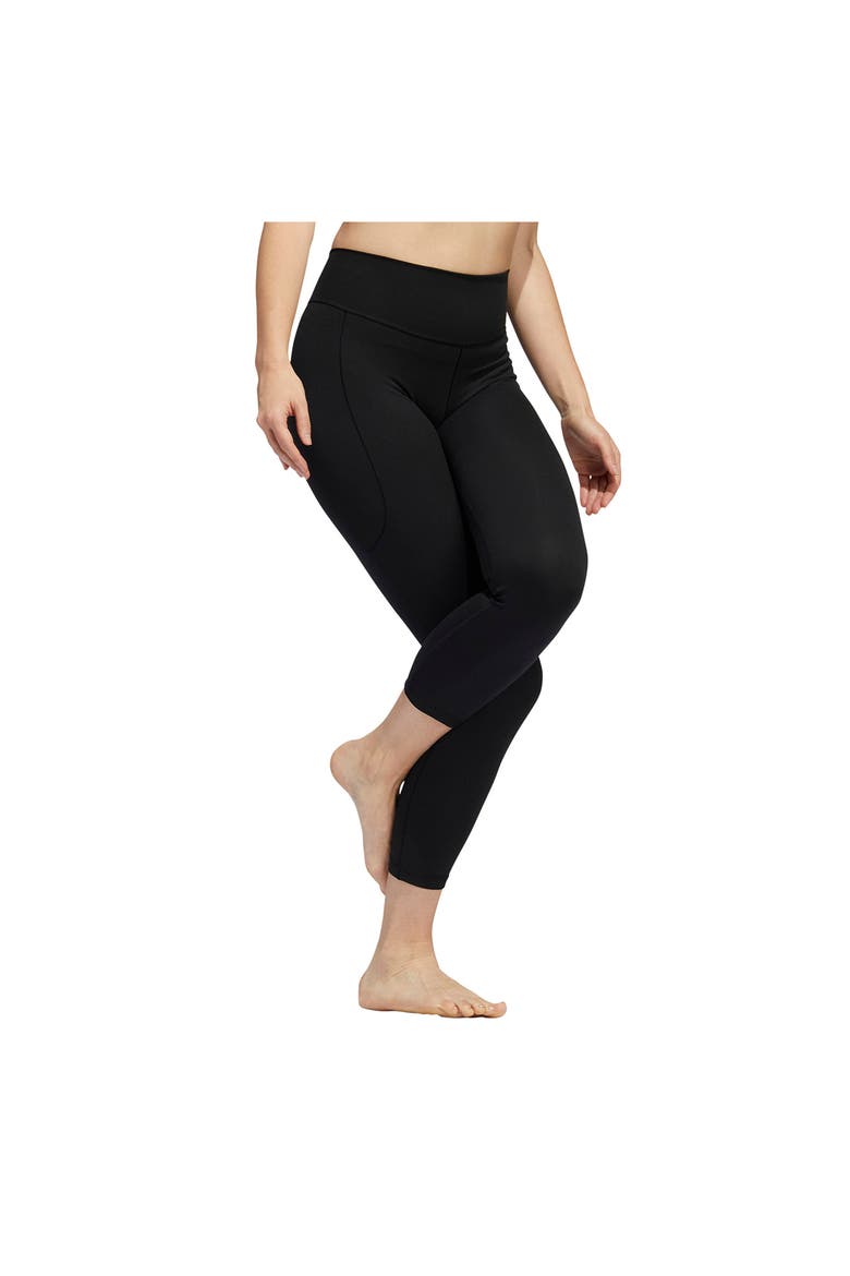 Yoga Studio High Waist Stretch Recycled Polyester 7/8 Leggings, Alternate, color, BLACK