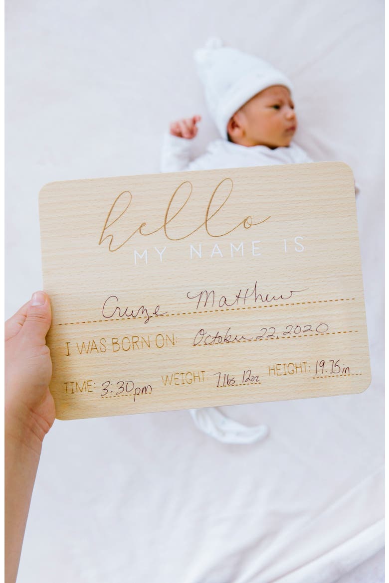 Wooden Birth Announcement Photo Prop, Alternate, color, NONE