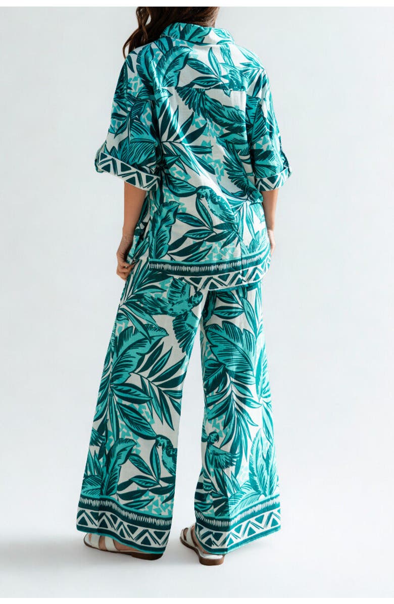 Label of Love Tropica Shirt & Pant Set, Alternate, color, Green