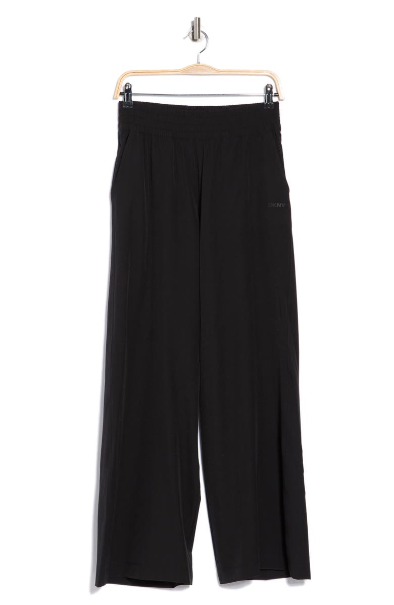 DKNY High Waist Wide Leg Pants, Alternate, color, Black
