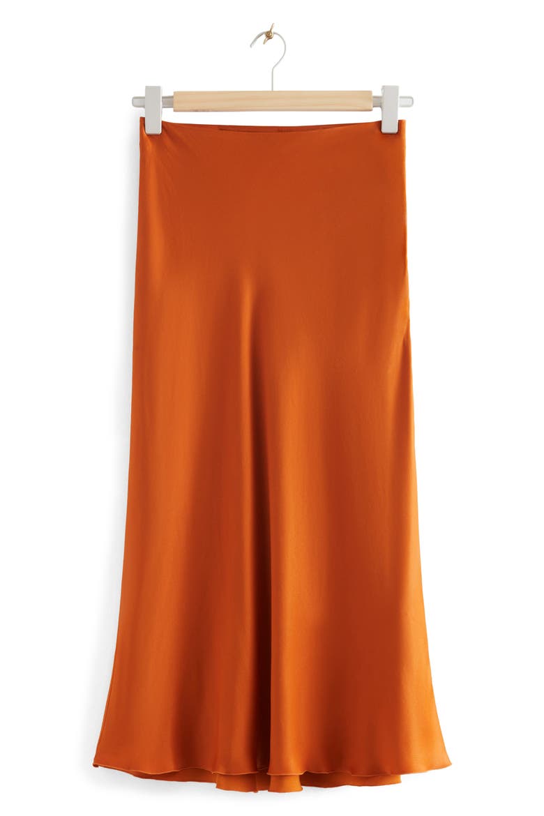 A-Line Midi Skirt, Alternate, color, RUSTY ORANGE