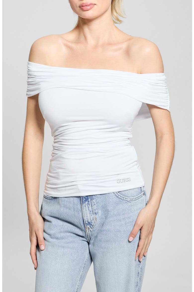 Off the Shoulder Top, Main, color, PURE WHITE