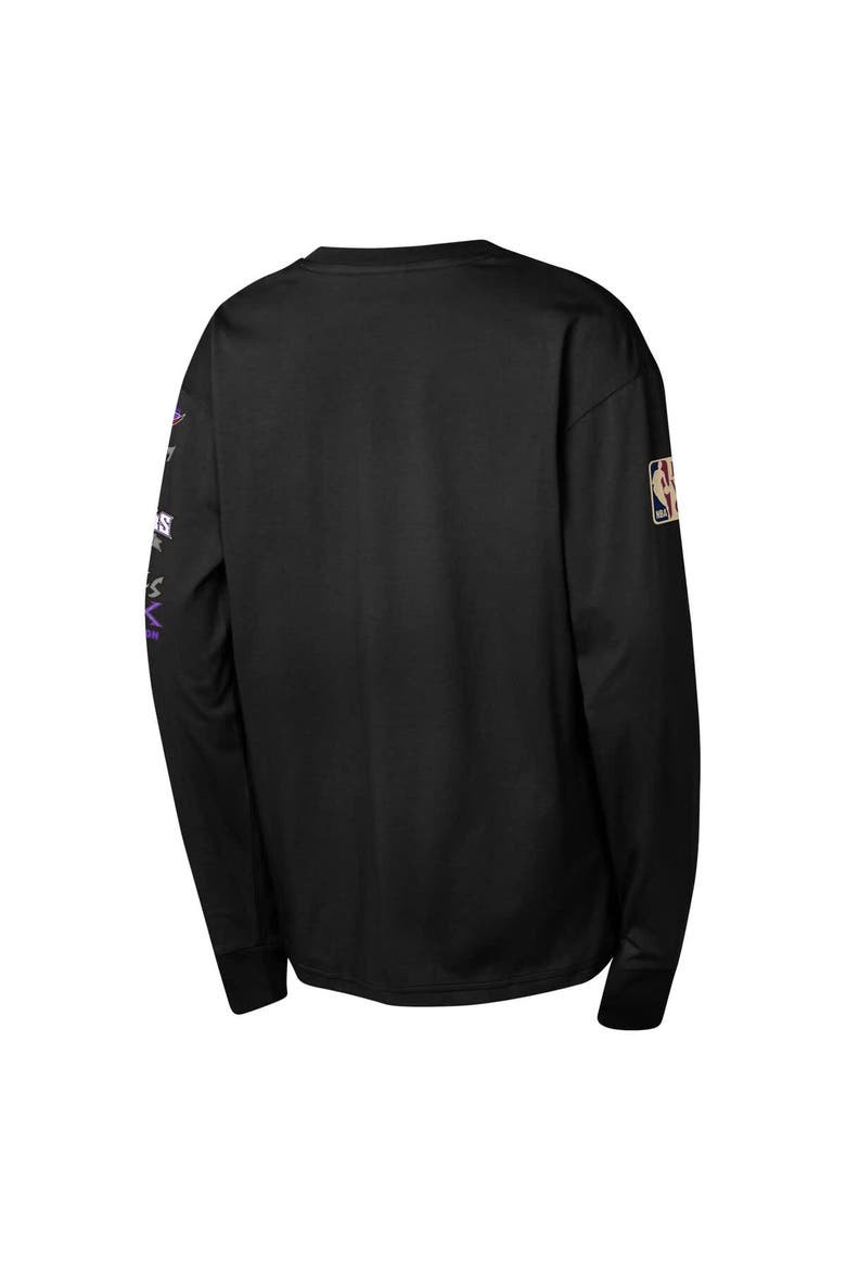 Youth Mitchell & Ness Black Toronto Raptors  Hardwood Classics All Over Long Sleeve T-Shirt, Alternate, color, Black