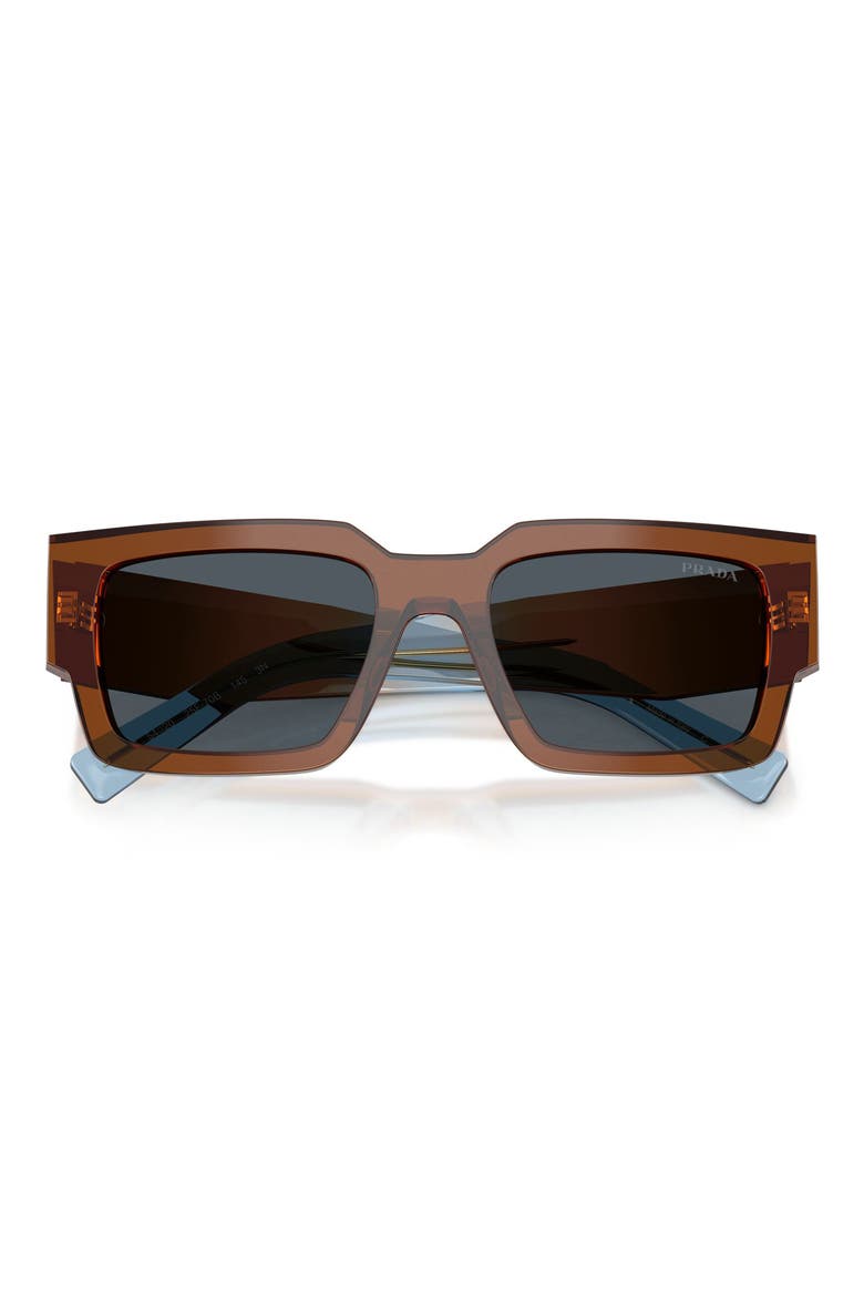 54mm Rectangular Sunglasses, Alternate, color, CHOCOLATE / DARK GREY