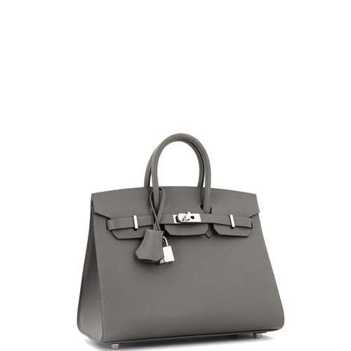 Pre-owned Hermes  Hermes Birkin Sellier Bag Grey Epsom With Palladium Hardware 25 In Gray