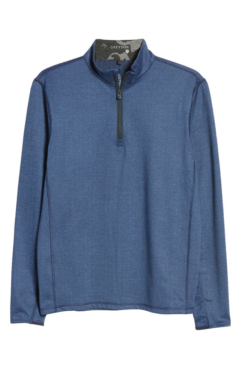 Greyson Tate Quarter Zip Herringbone Knit Pullover, Alternate, color, 