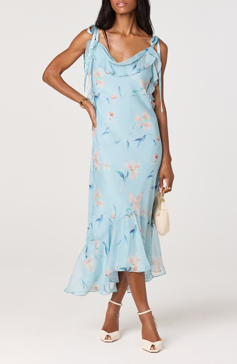 ASTR the Label Nissa Floral High-Low Dress, Alternate, color, Blue Floral
