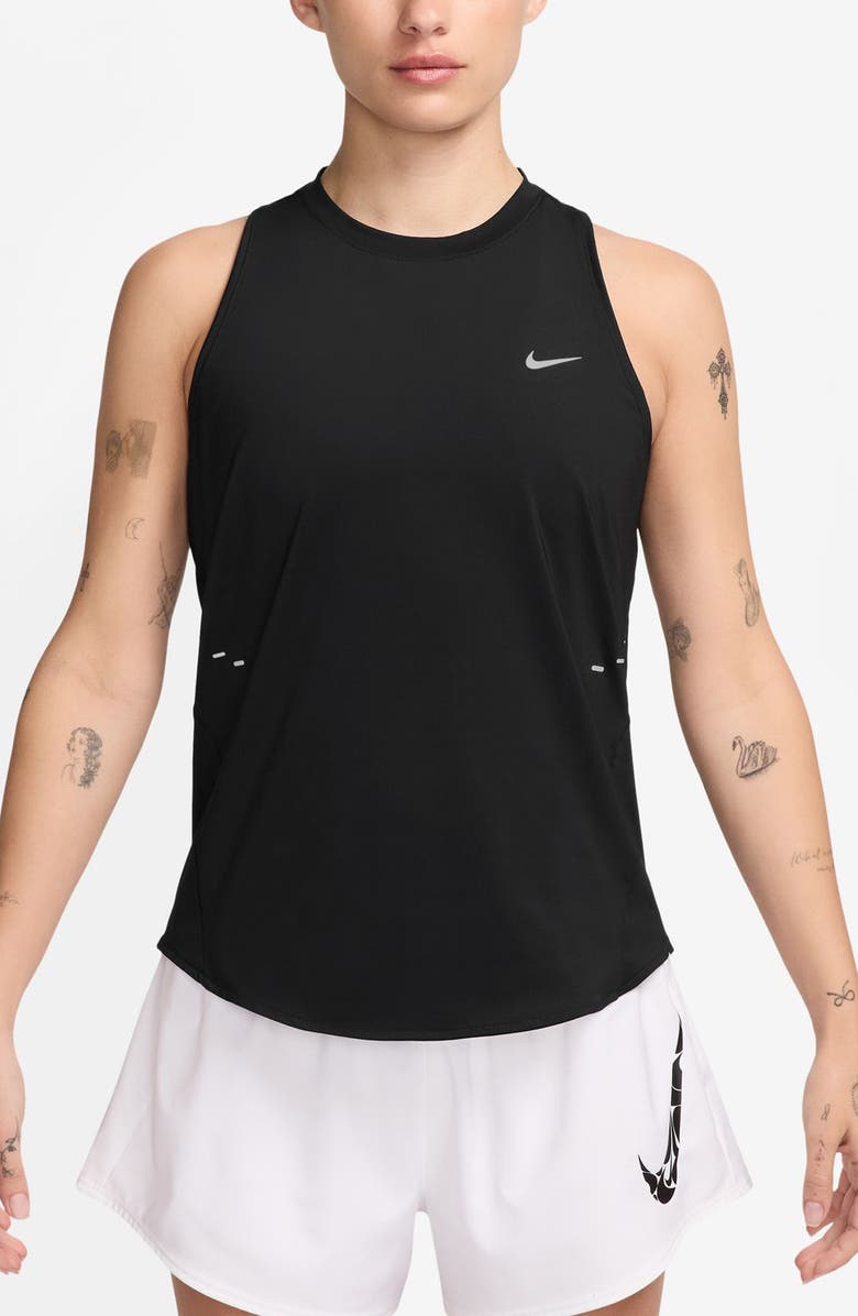 Nike Swift Dri-FIT Running Tank Top, Main, color, 010 010 Black/Reflective Silv
