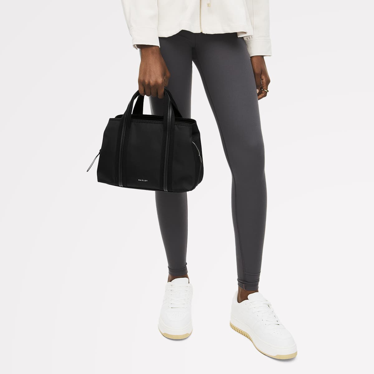 Radley Halley Row Medium Ziptop Satchel Bag, Alternate, color, Black