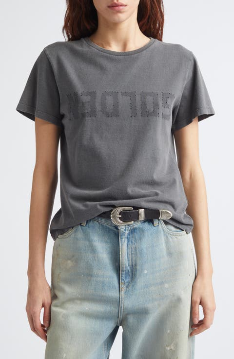 Distressed Cotton Logo Tee
