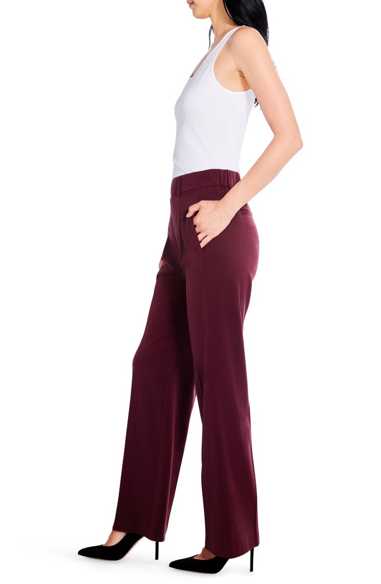 NIC+ZOE Avenue Pleated Wide Leg Pants, Alternate, color, Redwood
