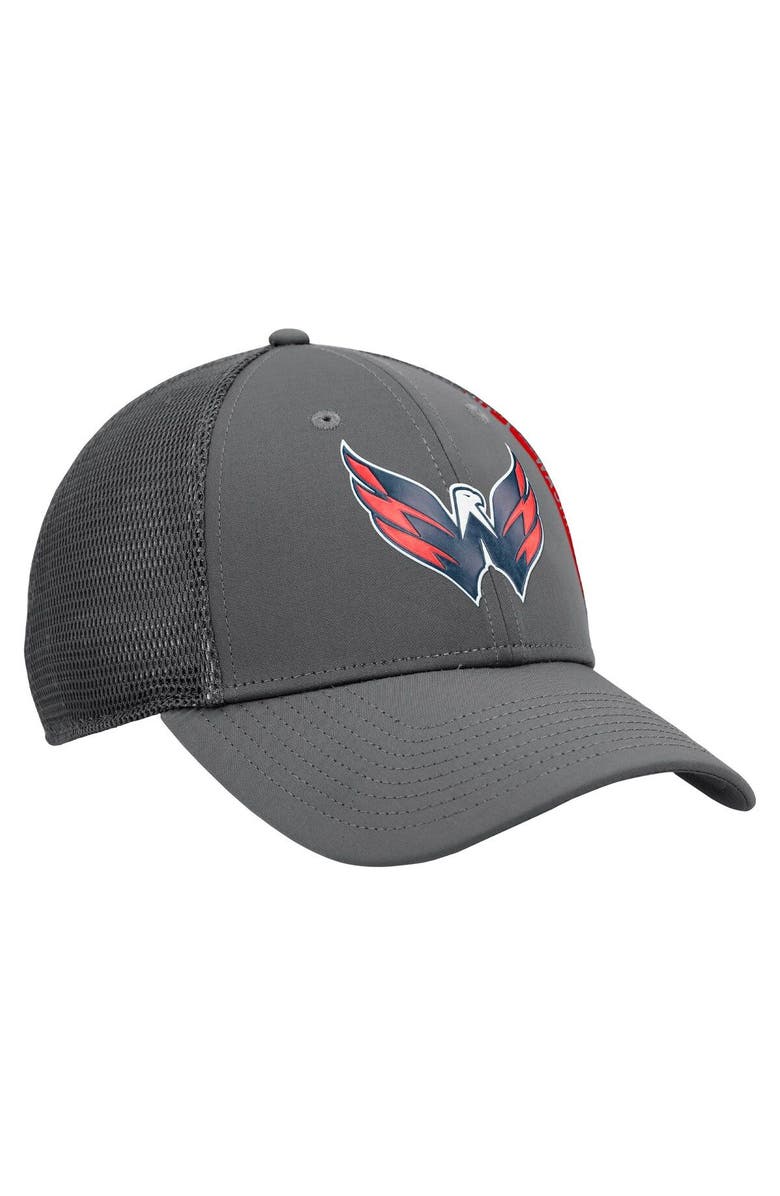 FANATICS Men's Fanatics Branded Charcoal Washington Capitals Authentic Pro Home Ice Trucker Adjustable Hat, Alternate, color, 