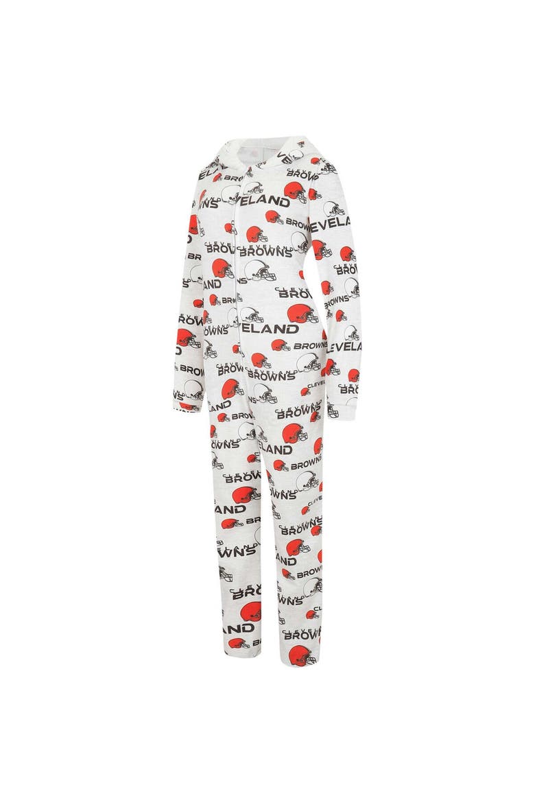 Women's Concepts Sport  Cream Cleveland Browns Docket Hoodie Full-Zip Union Suit, Alternate, color, Cream