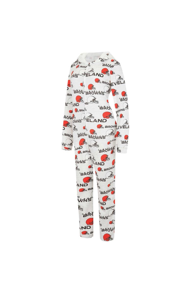 CONCEPTS SPORT Women's Concepts Sport  Cream Cleveland Browns Docket Hoodie Full-Zip Union Suit, Alternate, color, Cream