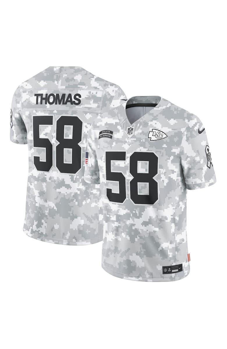 Nike Men's Nike Derrick Thomas Arctic Camo Kansas City Chiefs 2024 Salute to Service Retired Player Limited Jersey, Main, color, 