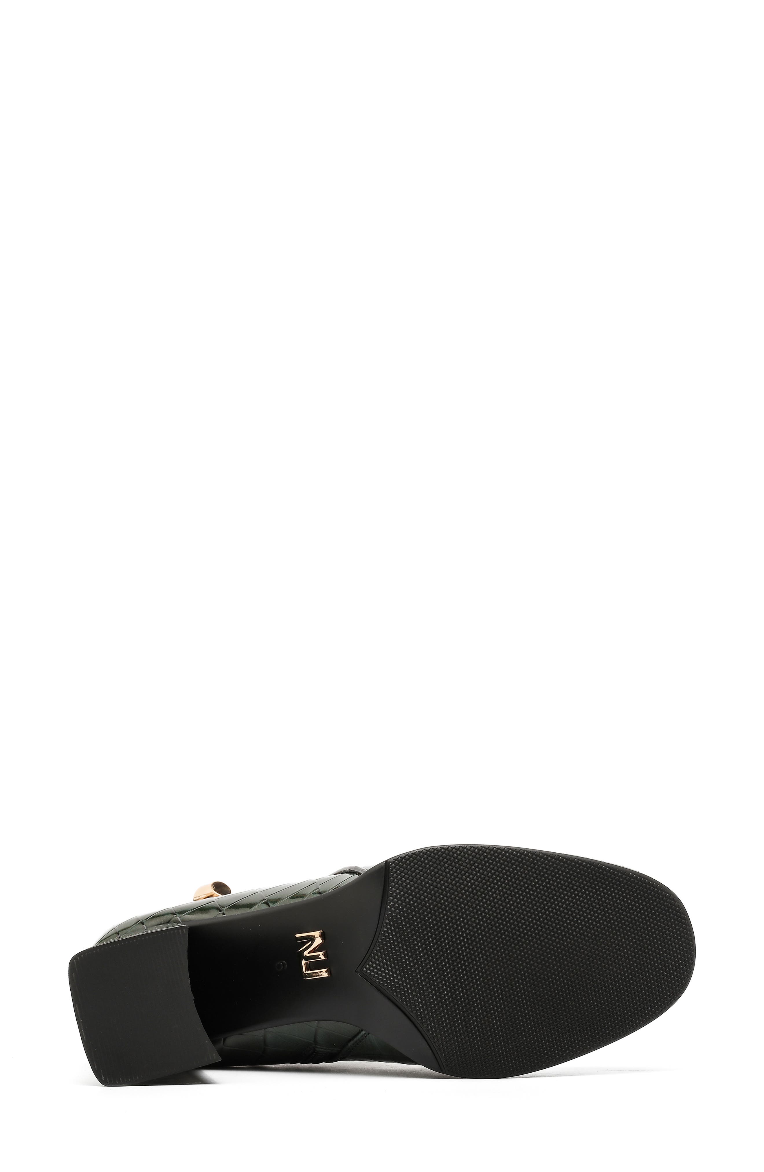 Bailey Croc Embossed Faux Leather Bootie, Alternate, color, GREEN