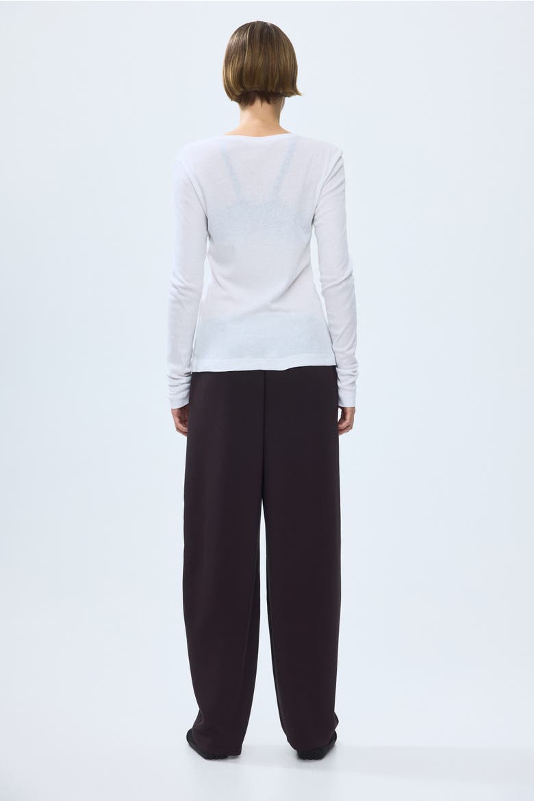 Viscose-blend Barrel-leg Pants, Alternate, color, Dark brown