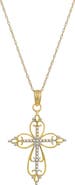 CANDELA JEWELRY 14k Gold Cutout Cross Pendant Necklace