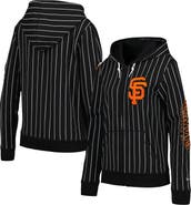 New Era Women's New Era Black San Francisco Giants Pinstripe Tri-Blend Full-Zip Jacket