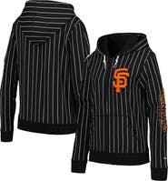 New Era Women's New Era Black San Francisco Giants Pinstripe Tri-Blend Full-Zip Jacket