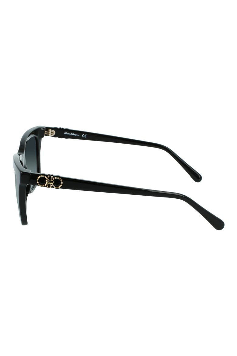 Gancini 54mm Rectangular Sunglasses, Alternate, color, BLACK