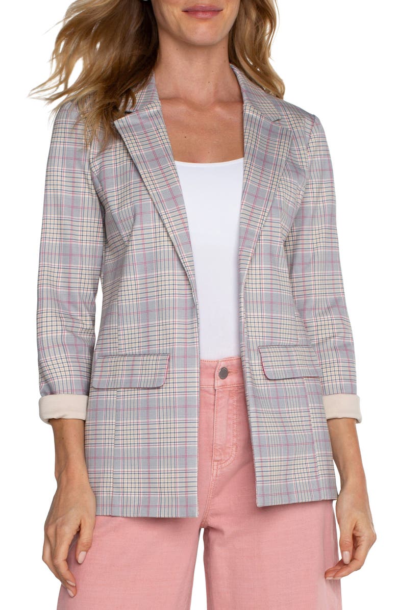 Liverpool Los Angeles Plaid Boyfriend Blazer, Main, color, 