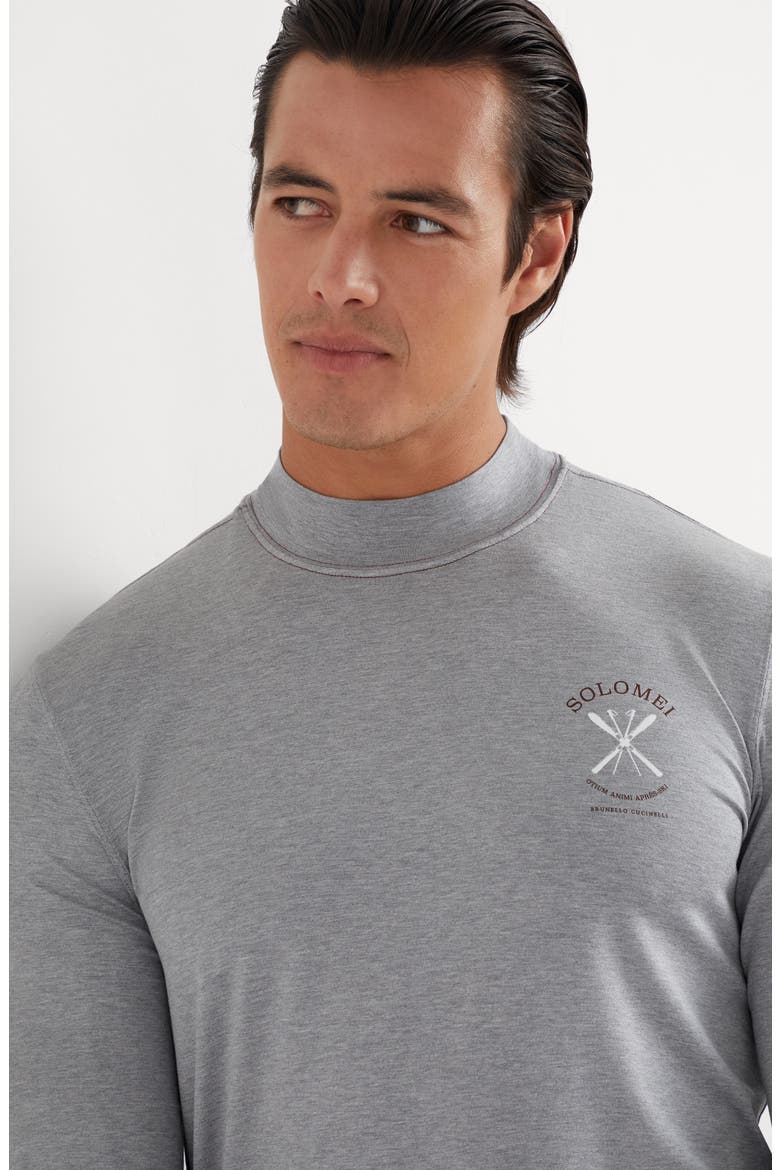 T-shirt with embroidery, Alternate, color, Grey