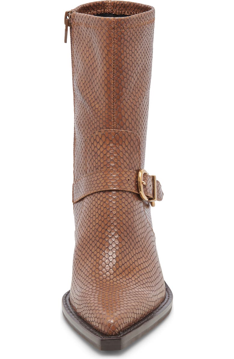 Dolce Vita Rave Pointed Toe Bootie, Alternate, color, Saddle Embossed Leather