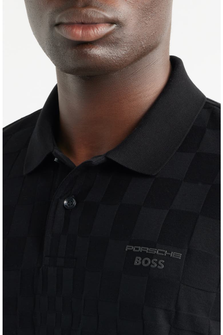 Porsche Spirit 70 Logo Jacquard Polo, Alternate, color, BLACK
