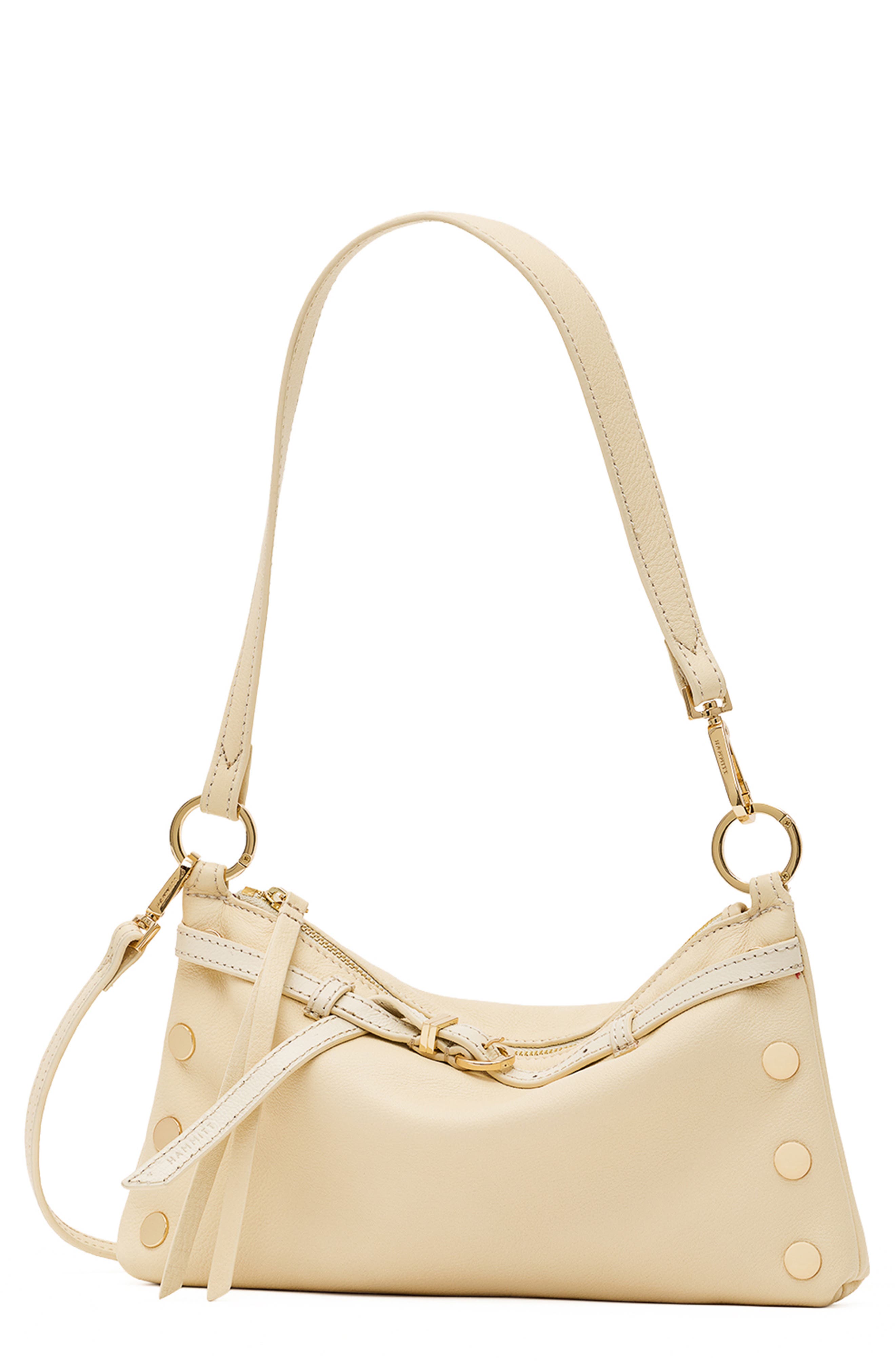Kyle Leather Hobo Bag, Main, color, BELTED PARCHMENT/ GOLD