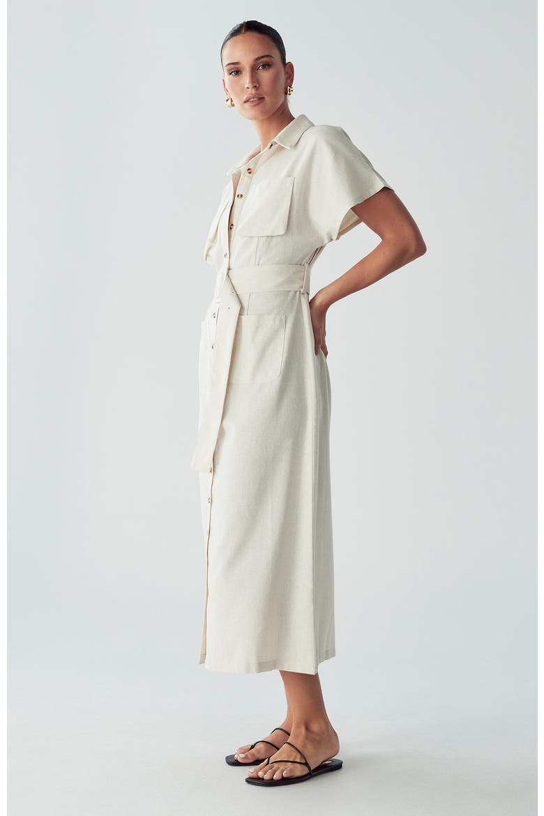Zel Midi Dress, Alternate, color, Natural