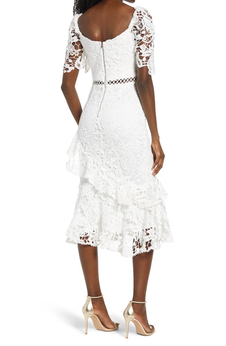 Lulus Briarwood Ruffle Lace Cocktail Dress, Alternate, color,